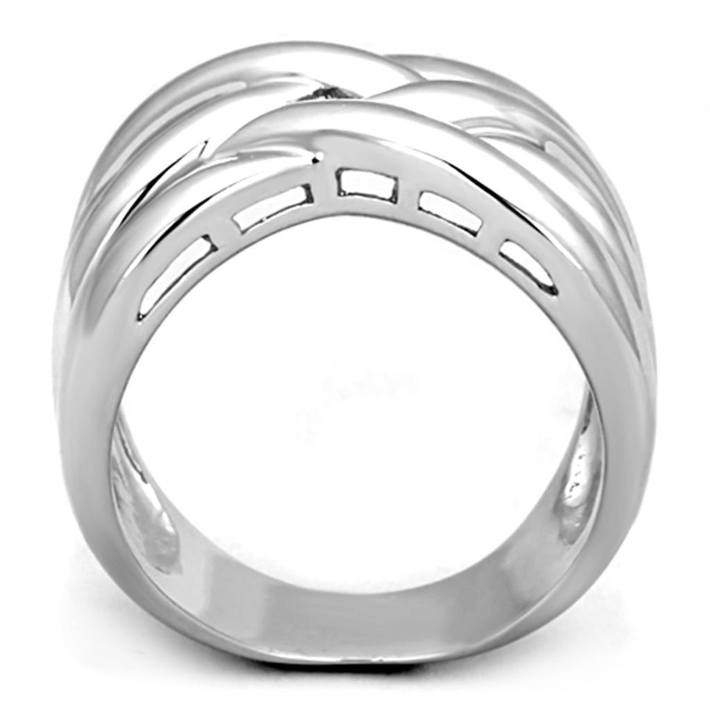 3W784 - Rhodium Brass Ring with No Stone-2