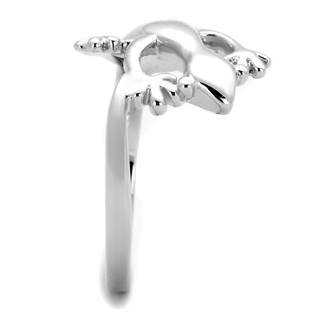 3W858 - Rhodium Brass Ring with No Stone-3