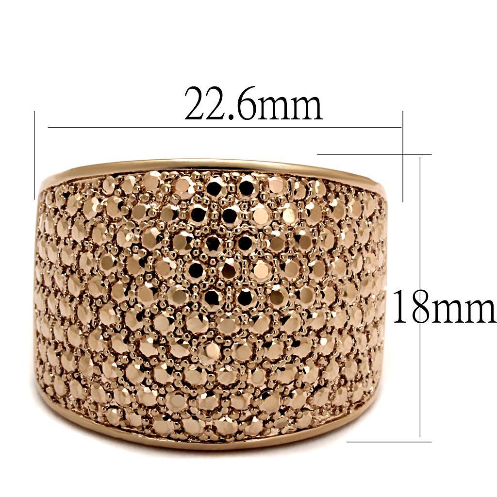 3W935 - IP Rose Gold(Ion Plating) Brass Ring with AAA Grade CZ  in Metallic Light Gold-1