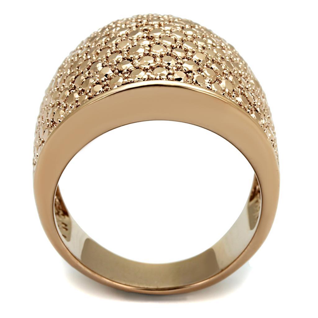 3W935 - IP Rose Gold(Ion Plating) Brass Ring with AAA Grade CZ  in Metallic Light Gold-2