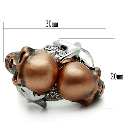 3W001 - Special Color White Metal Ring with Top Grade Crystal  in Clear-1