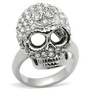 3W008 - Rhodium White Metal Ring with Top Grade Crystal  in Clear-0