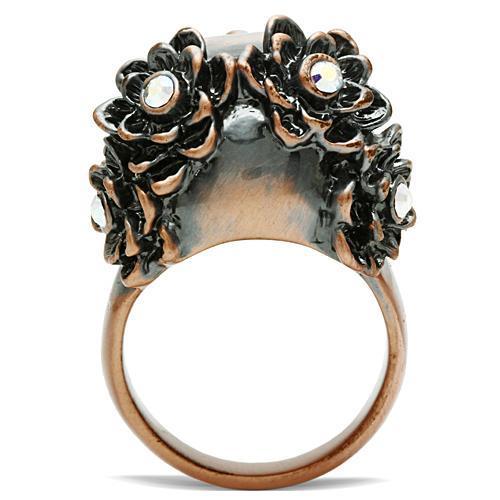 3W014 - Ancientry Gold White Metal Ring with Top Grade Crystal  in Emerald-3