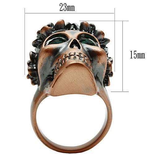 3W014 - Ancientry Gold White Metal Ring with Top Grade Crystal  in Emerald-2