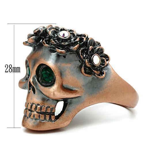 3W014 - Ancientry Gold White Metal Ring with Top Grade Crystal  in Emerald-4