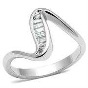 3W024 - Rhodium Brass Ring with AAA Grade CZ  in Clear-0
