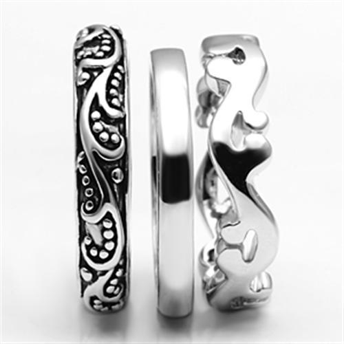 3W048 - Rhodium Brass Ring with No Stone-3
