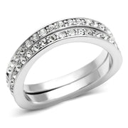 3W053 - Rhodium Brass Ring with Top Grade Crystal  in Clear-0