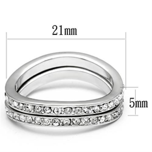 3W053 - Rhodium Brass Ring with Top Grade Crystal  in Clear-1