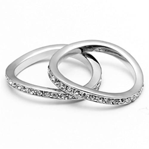 3W053 - Rhodium Brass Ring with Top Grade Crystal  in Clear-3
