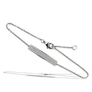 3W068 - Rhodium Brass Bracelet with AAA Grade CZ  in Clear-0