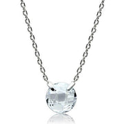 3W074 - Rhodium Brass Necklace with AAA Grade CZ  in Clear-0