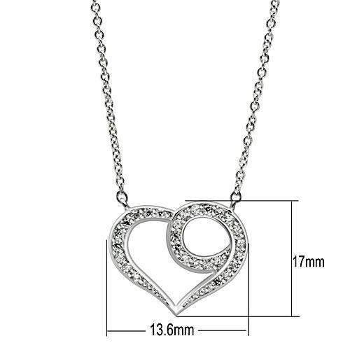 3W075 - Rhodium Brass Necklace with AAA Grade CZ  in Clear-2