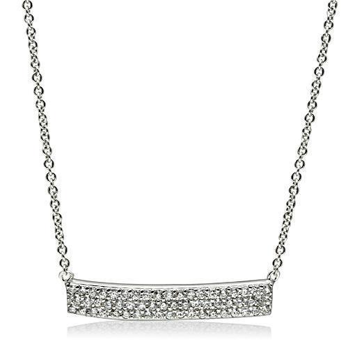 3W079 - Rhodium Brass Necklace with AAA Grade CZ  in Clear-0