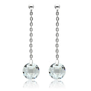 3W082 - Rhodium Brass Earrings with AAA Grade CZ  in Clear-0