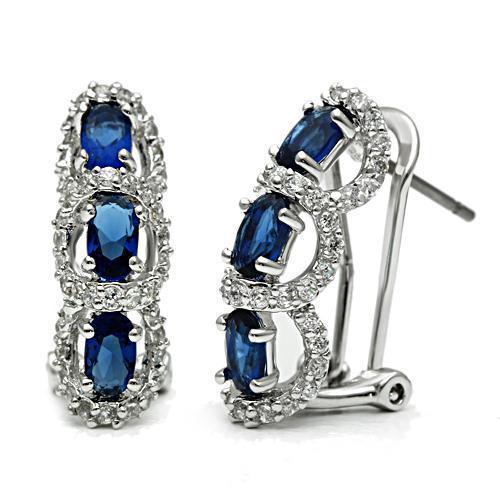 3W089 - Rhodium Brass Earrings with Synthetic Synthetic Glass in Montana-0
