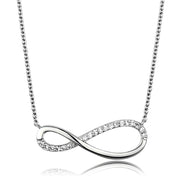 3W1033 - Rhodium Brass Chain Pendant with AAA Grade CZ  in Clear-0