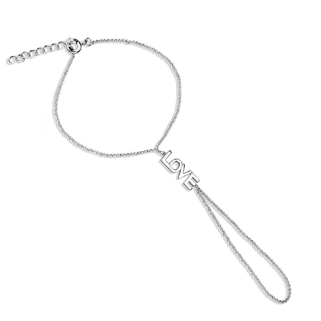 3W1042 - Rhodium Brass Bracelet with No Stone-0