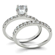 3W105 - Rhodium Brass Ring with AAA Grade CZ  in Clear-0