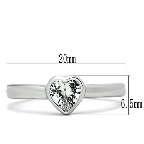3W107 - Rhodium Brass Ring with AAA Grade CZ  in Clear-1