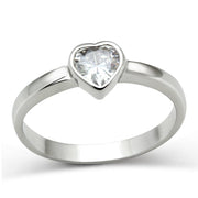 3W107 - Rhodium Brass Ring with AAA Grade CZ  in Clear-0