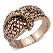 3W1099 - IP Coffee light Brass Ring with AAA Grade CZ  in Light Coffee-0