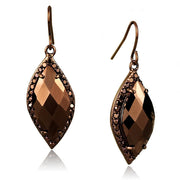 3W1112 - IP Coffee light Brass Earrings with AAA Grade CZ  in Light Coffee-0