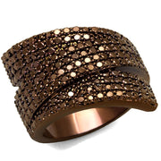 3W1125 - IP Coffee light Brass Ring with AAA Grade CZ  in Light Coffee-0