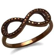 3W1129 - IP Coffee light Brass Ring with AAA Grade CZ  in Light Coffee-0