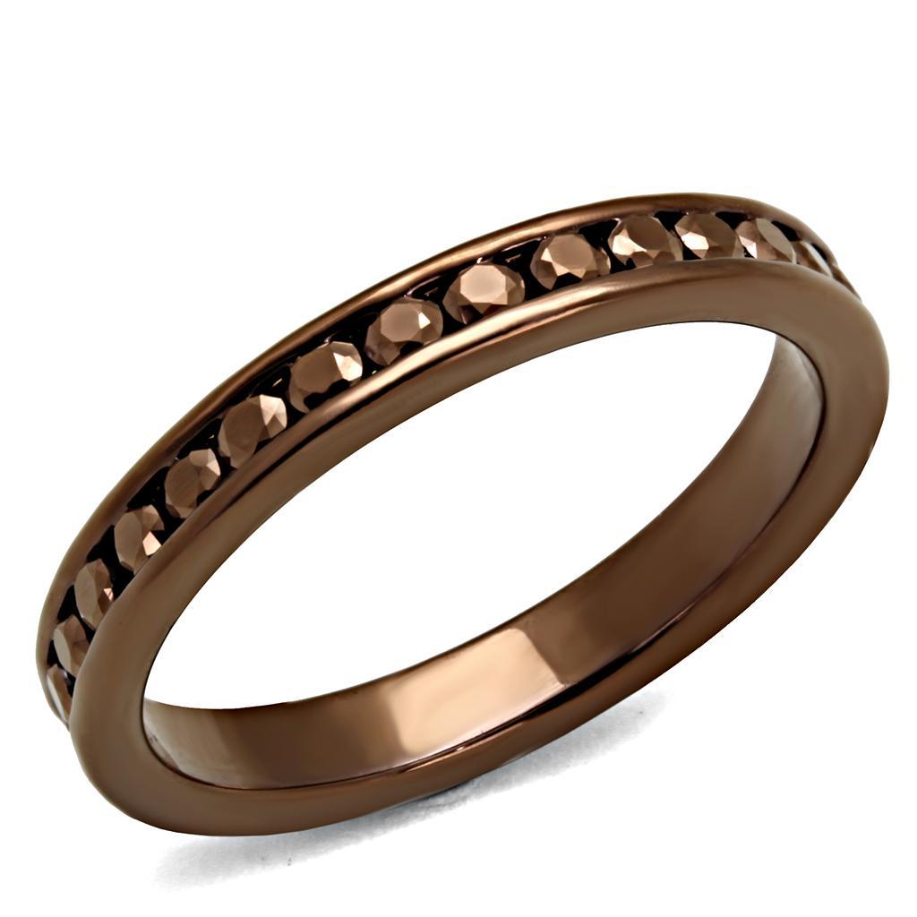 3W1137 - IP Coffee light Brass Ring with AAA Grade CZ  in Brown-0