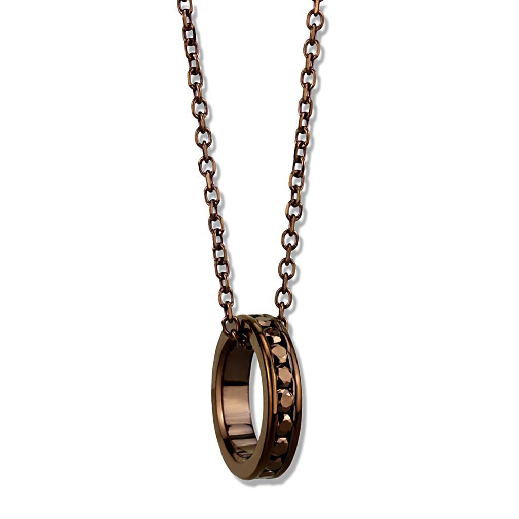 3W1143 - IP Coffee light Brass Chain Pendant with Top Grade Crystal  in Light Coffee-0