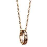 3W1145 - IP Rose Gold(Ion Plating) Brass Chain Pendant with Top Grade Crystal  in Metallic Light Gold-0