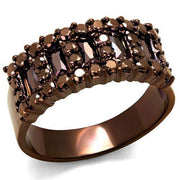 3W1163 - IP Coffee light Brass Ring with AAA Grade CZ  in Light Coffee-0