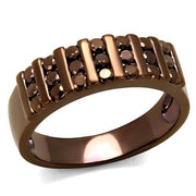 3W1164 - IP Coffee light Brass Ring with AAA Grade CZ  in Light Coffee-0