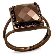 3W1165 - IP Coffee light Brass Ring with AAA Grade CZ  in Light Coffee-0