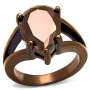3W1174 - IP Coffee light Brass Ring with AAA Grade CZ  in Light Coffee-0