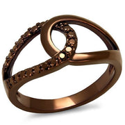 3W1176 - IP Coffee light Brass Ring with AAA Grade CZ  in Light Coffee-0