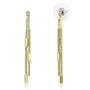 3W1203 - Gold Brass Earrings with Top Grade Crystal  in Clear-0
