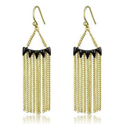 3W1206 - Gold+Ruthenium Brass Earrings with Top Grade Crystal  in Clear-0
