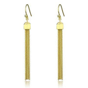 3W1207 - Gold Brass Earrings with Top Grade Crystal  in Clear-0