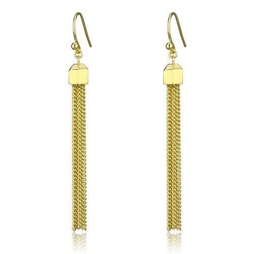3W1207 - Gold Brass Earrings with Top Grade Crystal  in Clear-0