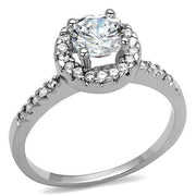 3W1210 - Rhodium Brass Ring with AAA Grade CZ  in Clear-0
