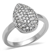 3W1211 - Rhodium Brass Ring with AAA Grade CZ  in Clear-0