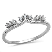 3W1226 - Rhodium Brass Ring with AAA Grade CZ  in Clear-0