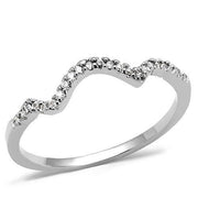 3W1239 - Rhodium Brass Ring with AAA Grade CZ  in Clear-0