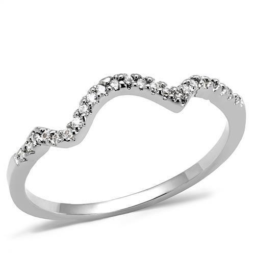 3W1239 - Rhodium Brass Ring with AAA Grade CZ  in Clear-0