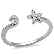 3W1240 - Rhodium Brass Ring with AAA Grade CZ  in Clear-0