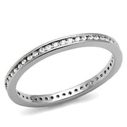3W1241 - Rhodium Brass Ring with AAA Grade CZ  in Clear-0