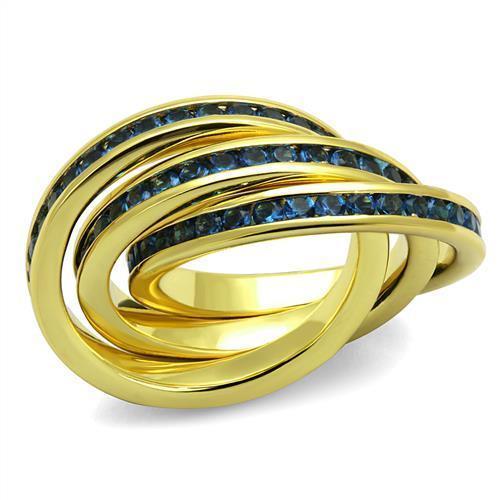 3W1329 - Gold Brass Ring with Synthetic Synthetic Glass in Montana-0