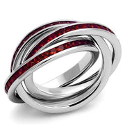 3W1333 - Rhodium Brass Ring with Synthetic Synthetic Glass in Siam-0